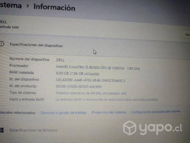 Notebook Dell Latitude 5490 i5 256 m2 8 ram