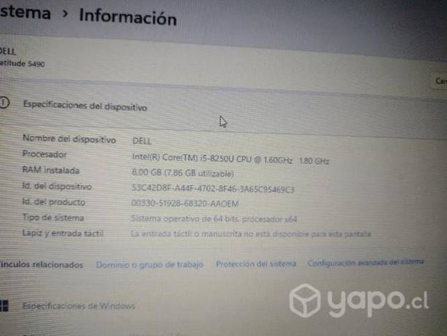Notebook Dell Latitude 5490 i5 256 m2 8 ram