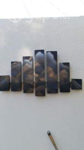 Mural cordillera chilena en madera