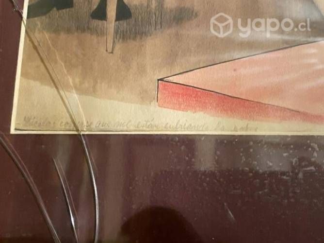 Antiguos Caricatura Chilena Pintada y Coloreada