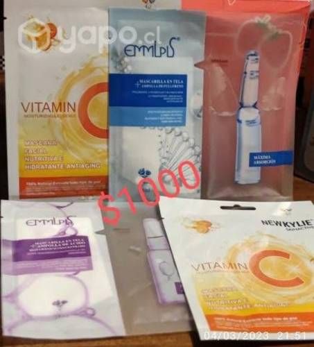 Mascarillas ácido hialurónico, vitaminas