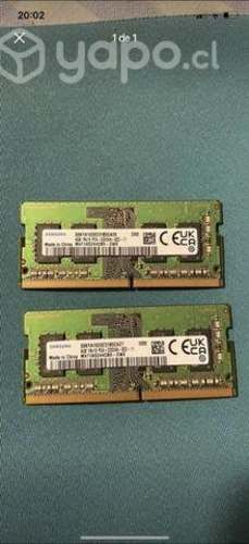 Dos módulos de ram ddr4 8gb total