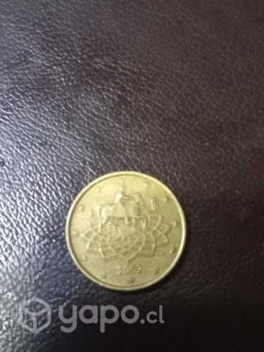 Moneda de 50 euro cent año 2002 italia