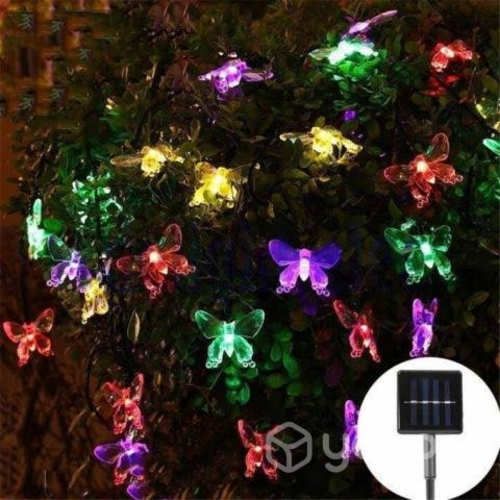 Guirnaldas Solar de Mariposas Multicolor 30 LED 5m