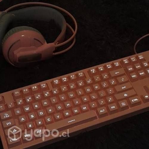 Teclado rosado de membrana para Pc