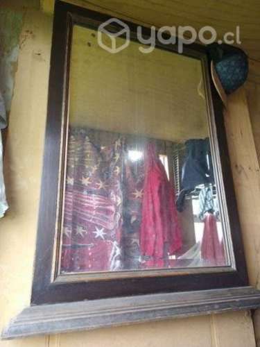 Antiguo espejo de casona de campo 70x90 pesado