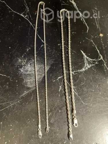 Cadenas tipo turbillon de plata 925 de 60cm