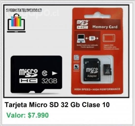 Tarjeta Micro SDHC Memoria 32gb