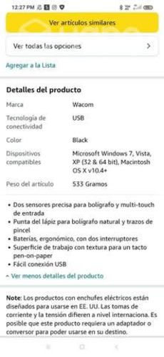 Tableta gráfica (wacom bamboo ctl 460)