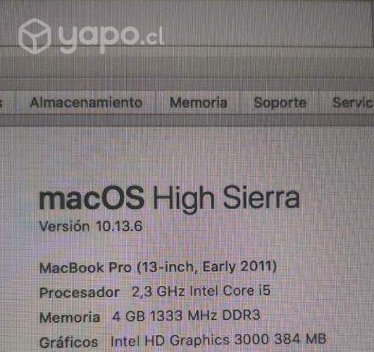 MacBook Pro i5 4GB/ 1TB HDD/ 13,3 Pulgadas/