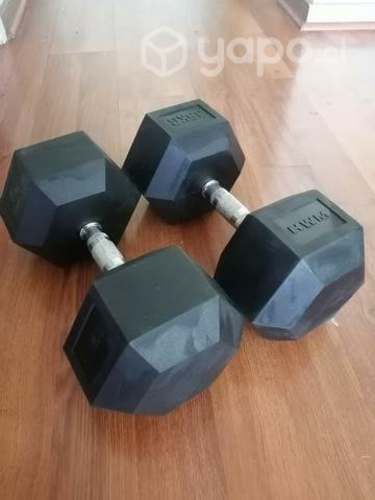 Par mancuerna hexagonal 35kg Deluxe cada una