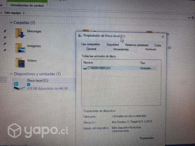 Notebook Hp 240G6, 8GB y 480GB SSD