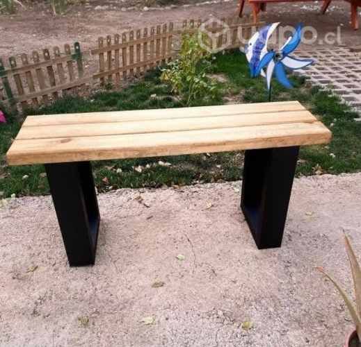 Banca De Madera Bicolor 100 X 30 X 50