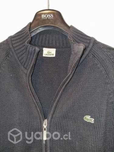 Sweater cierre lacoste azul marino