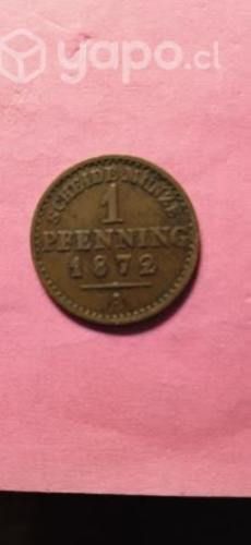Moneda 1 Pfenning Prusiano 1872