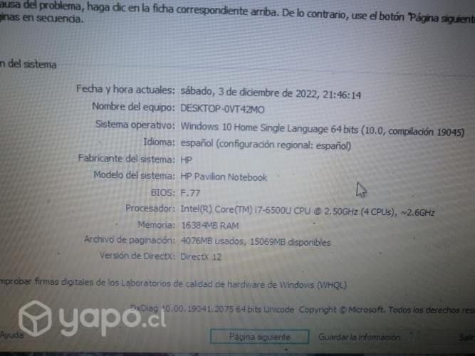 Notebook Pavilion HP