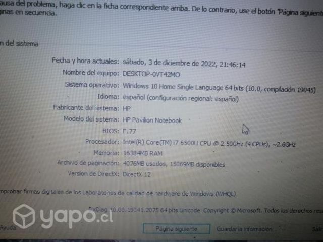 Notebook Pavilion HP