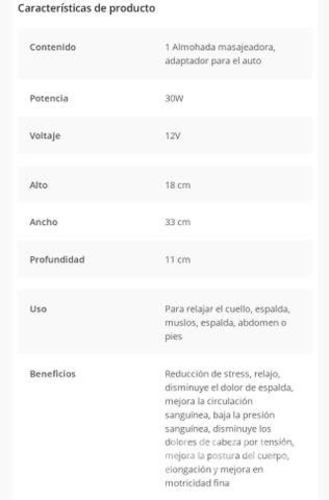 Almohada masajeadora divano