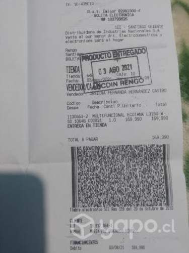 impresora Epson con Sistema continuo WiFi