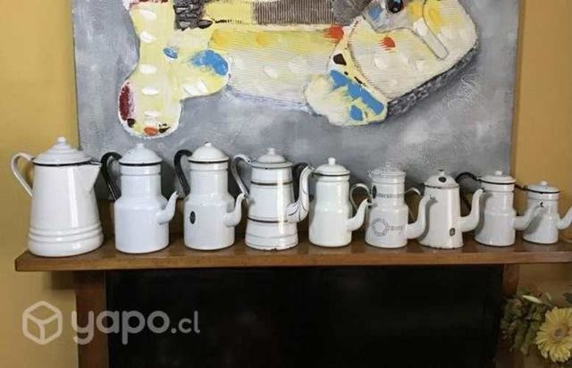 Cafeteras antiguas enlozadas