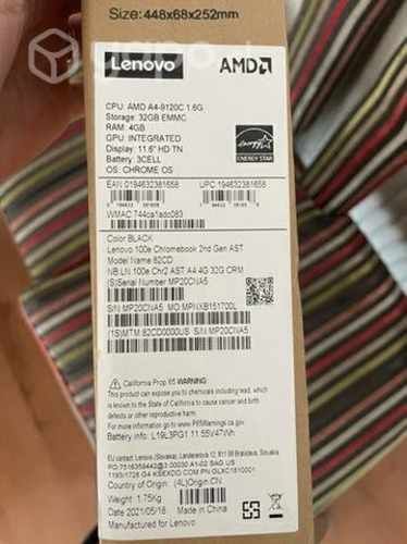 Notebook Lenovo NUEVO CERRADO modelo 82CD 32GB