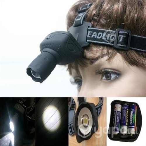 Linterna Frontal con Zoom Ajustable 3 Modos