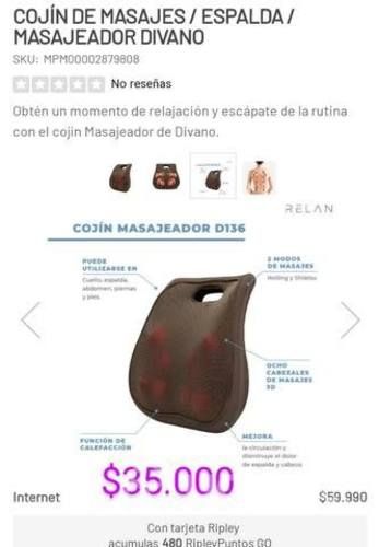 Cojín masajeador espalda divano