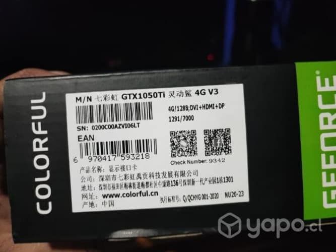 Tarjeta gráfica 1050 ti 4gb