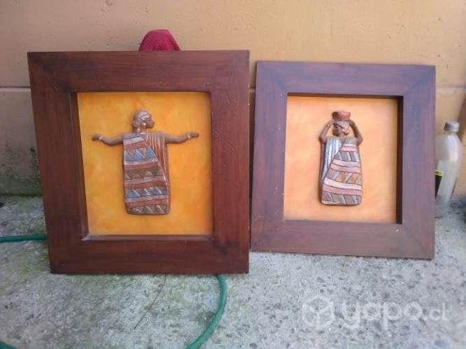 Cuadro madera y greda