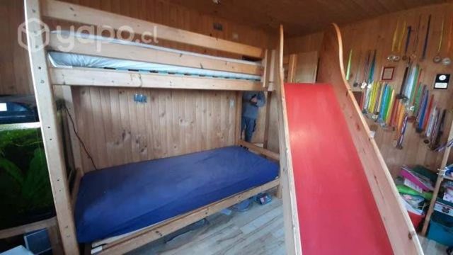 Camarote nido aleman con escalera y resbalin