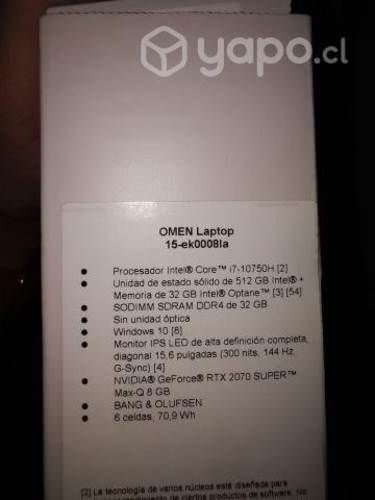 HP OMEN LAPTOP 15-ek0008la poco uso