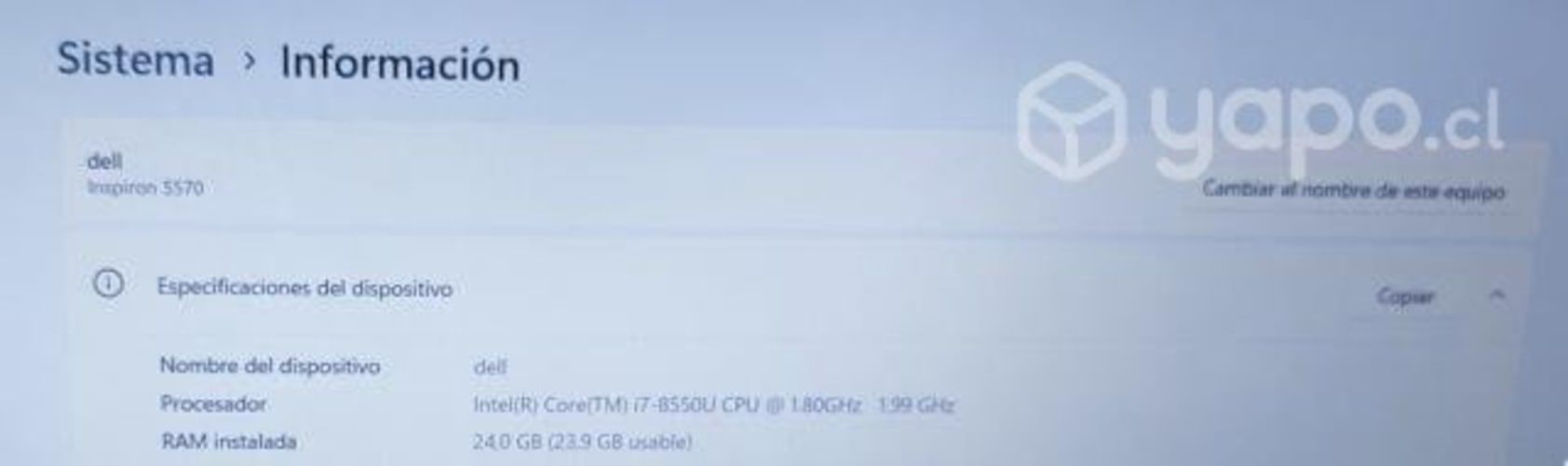 Dell Inspiron 5570 15'4 24GBRam 2 Discos Duros