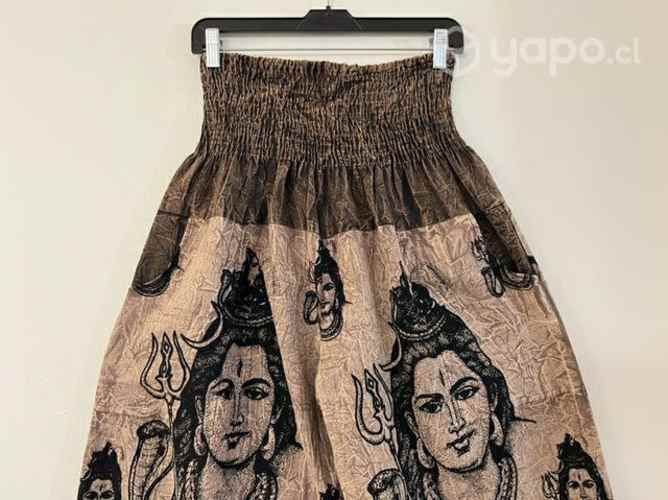 Pantalón Hindu Con Bolsillo Talla L/ Xl Café
