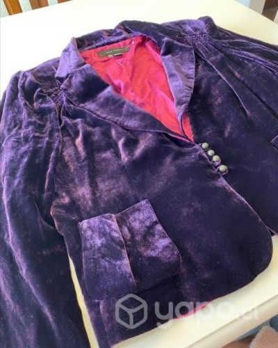 Chaqueta Terciopelo Lila Zara
