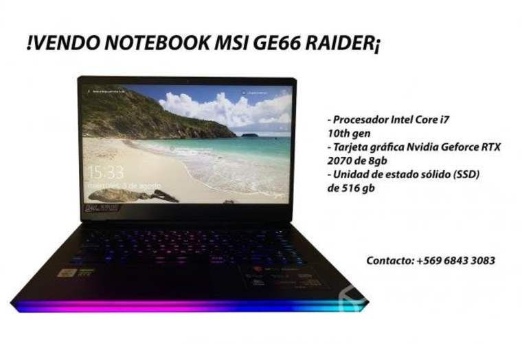 Notebook msi ge66 raider