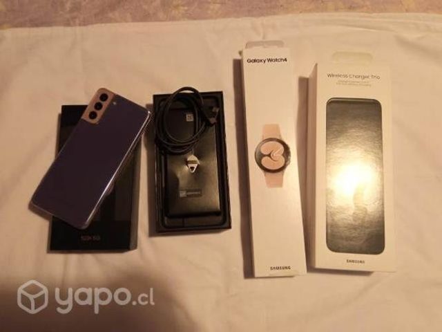 S21 plus 128gb + watch 4 40mm+ cargador inhalambri