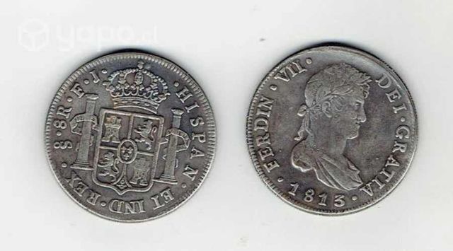 Moneda de Chile, 8 reales, 1813 (repro)