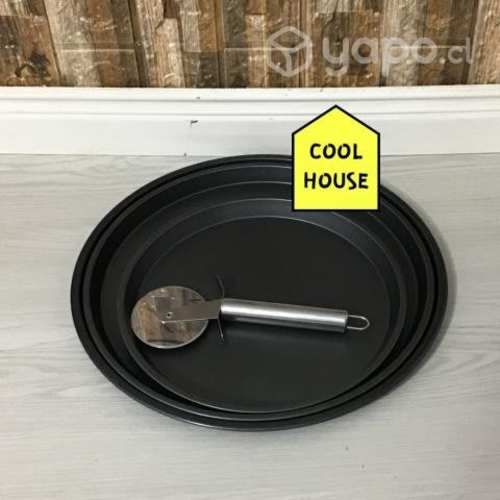 Molde pizza antiadherente con cortador doble