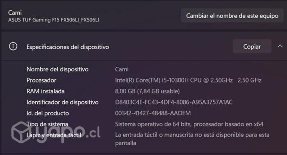 Notebook Asus FX506LI i5/8G/1T+256SSSD/GTX1650