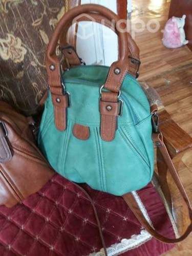 Cartera Amphora verde y cafe