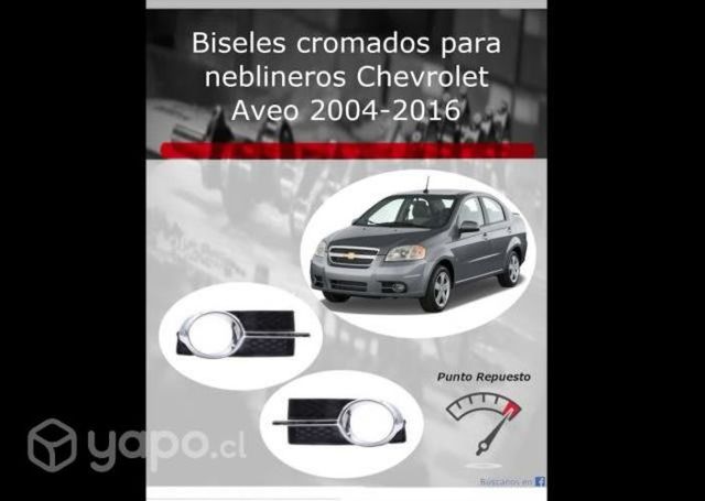 Par de biseles de neblineros Chevrolet Aveo