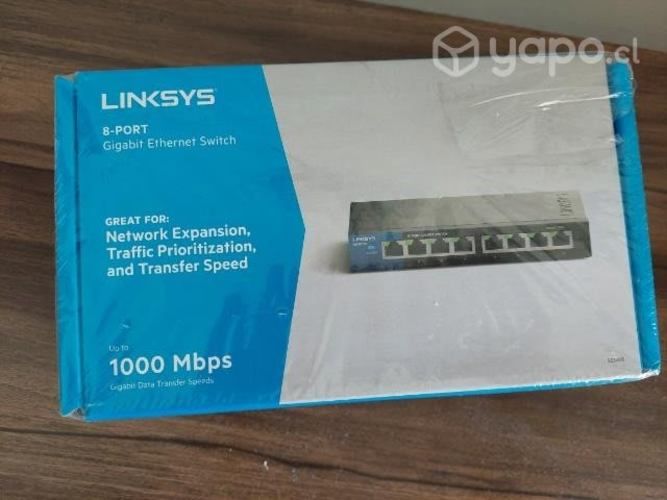 Conmutador Switch linksys 8 puertos