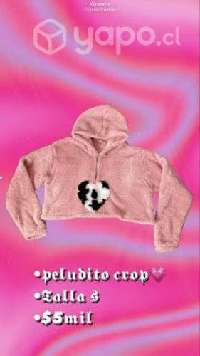 Poleron crop top rosa