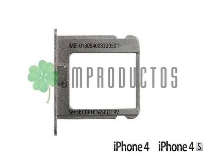 Bandeja sim iphone 4 - color plata