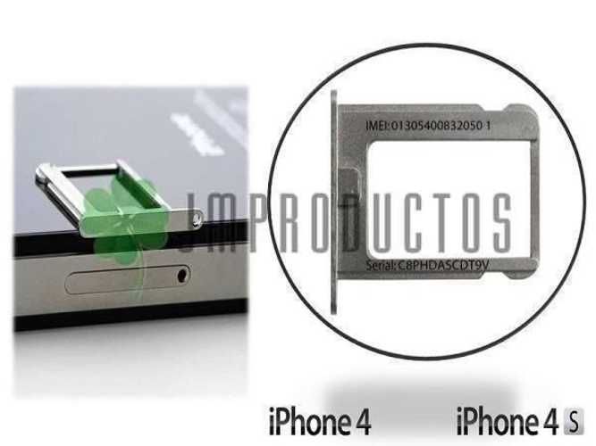 Bandeja sim iphone 4 - color plata