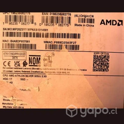 All in one lenovo ideacentre 22ada05 amd 23,8