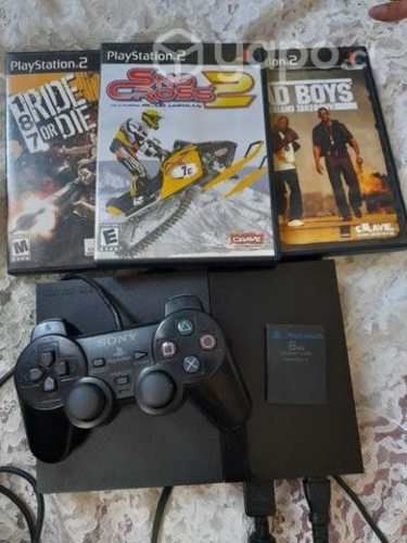 Play station 2 + juegos + 1 control + memory card