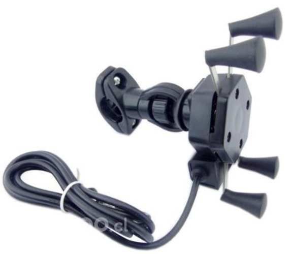 Porta Smartphone Para Moto, Con USB De Carga 2 Amp