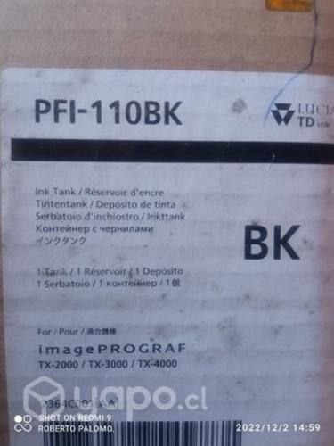 Tinta canon pfi 110bk black original de 160ml