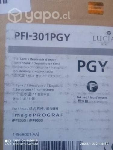 Tinta canon pfi 301pgy original de 330ml